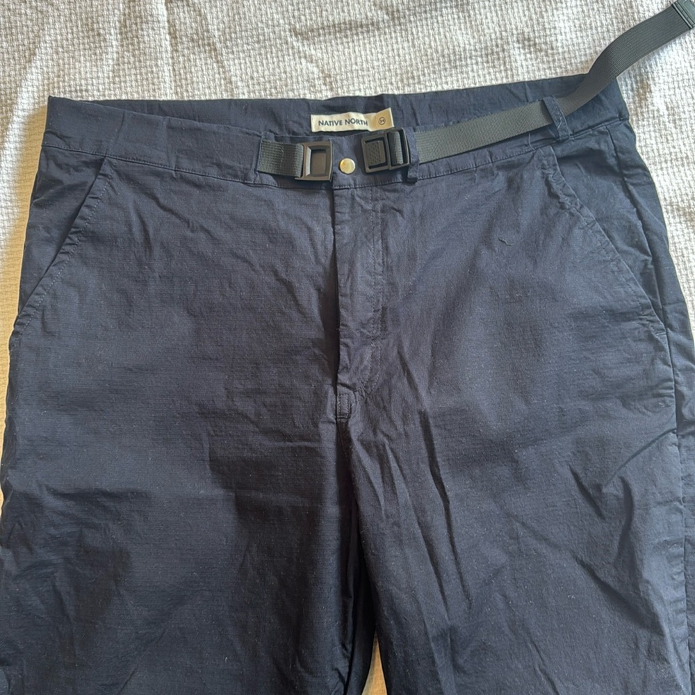 Native North Men's Toro Climbing Pants Belted Navy Blue sz 34 Ripstop NWT $152